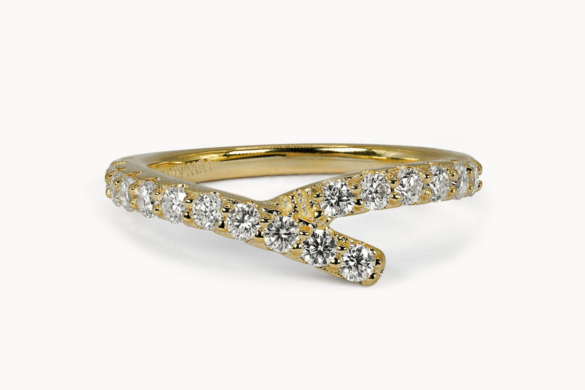 Crossroads Ring – Hochwertiger Schmuck: Ring aus Lab Grown Diamant in 14K Gelbgold von VON RUWEN